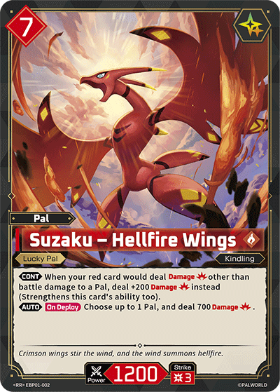 Suzaku – Hellfire Wings Palworld TCG card