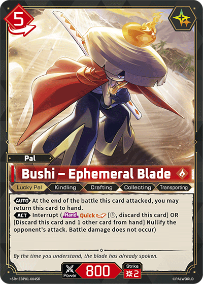Bushi – Ephemeral Blade Palworld TCG card