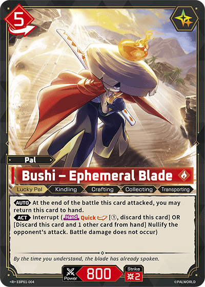 Bushi – Ephemeral Blade Palworld TCG card