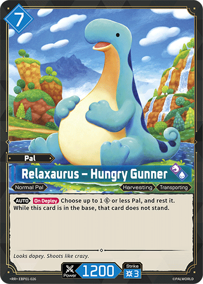 Relaxaurus – Hungry Gunner Palworld TCG card