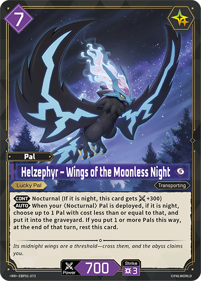 Helzephyr – Wings of the Moonless Night Palworld TCG card