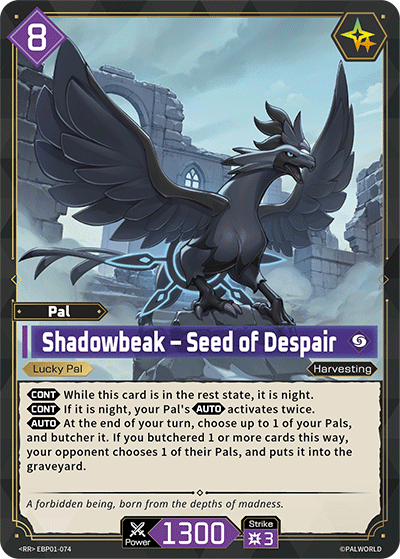 Shadowbeak – Seed of Despair Palworld TCG card