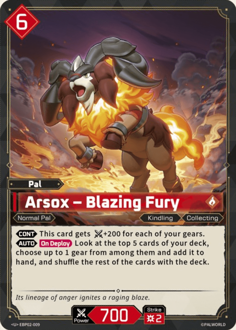 Arsox – Blazing Fury Palworld TCG card