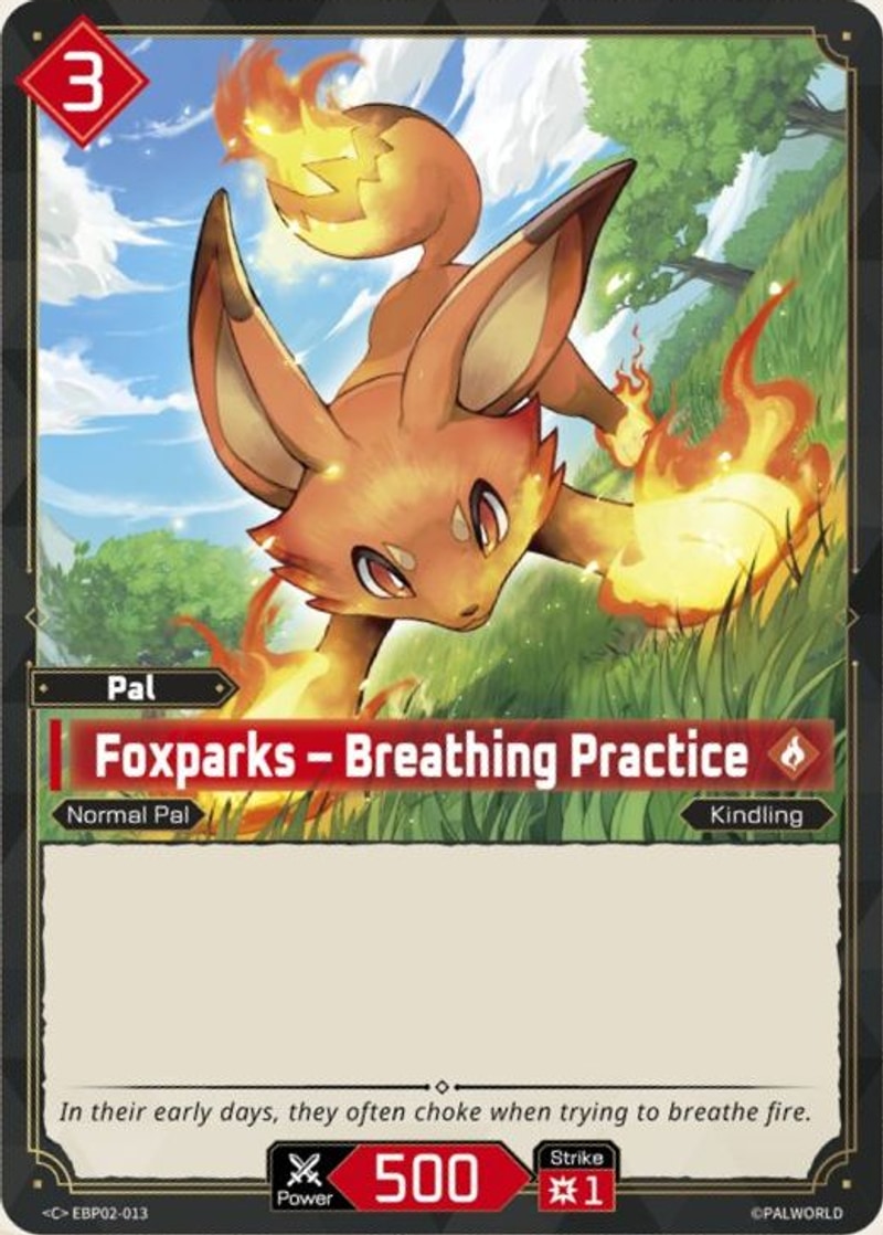 Foxparks – Breathing Practice Palworld TCG card