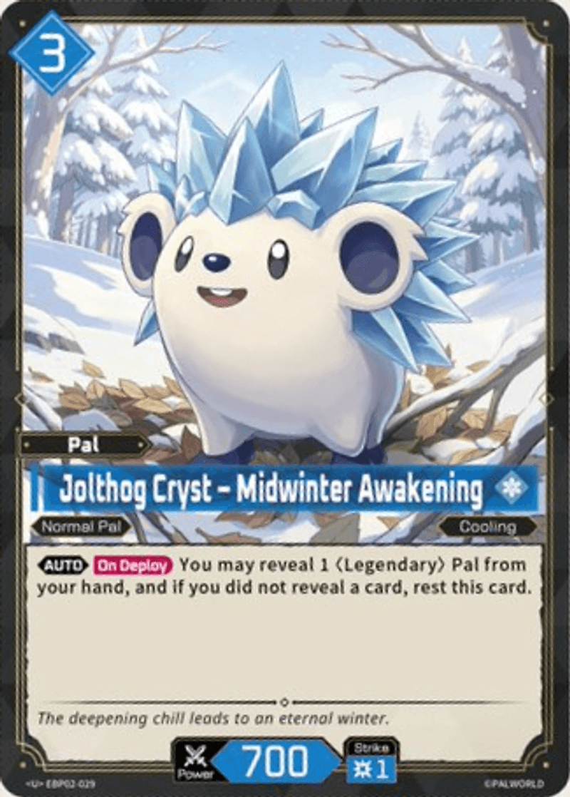Jolthog Cryst – Midwinter Awakening Palworld TCG card