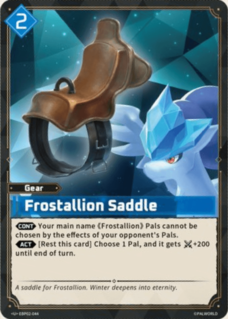 Frostallion Saddle Palworld TCG card