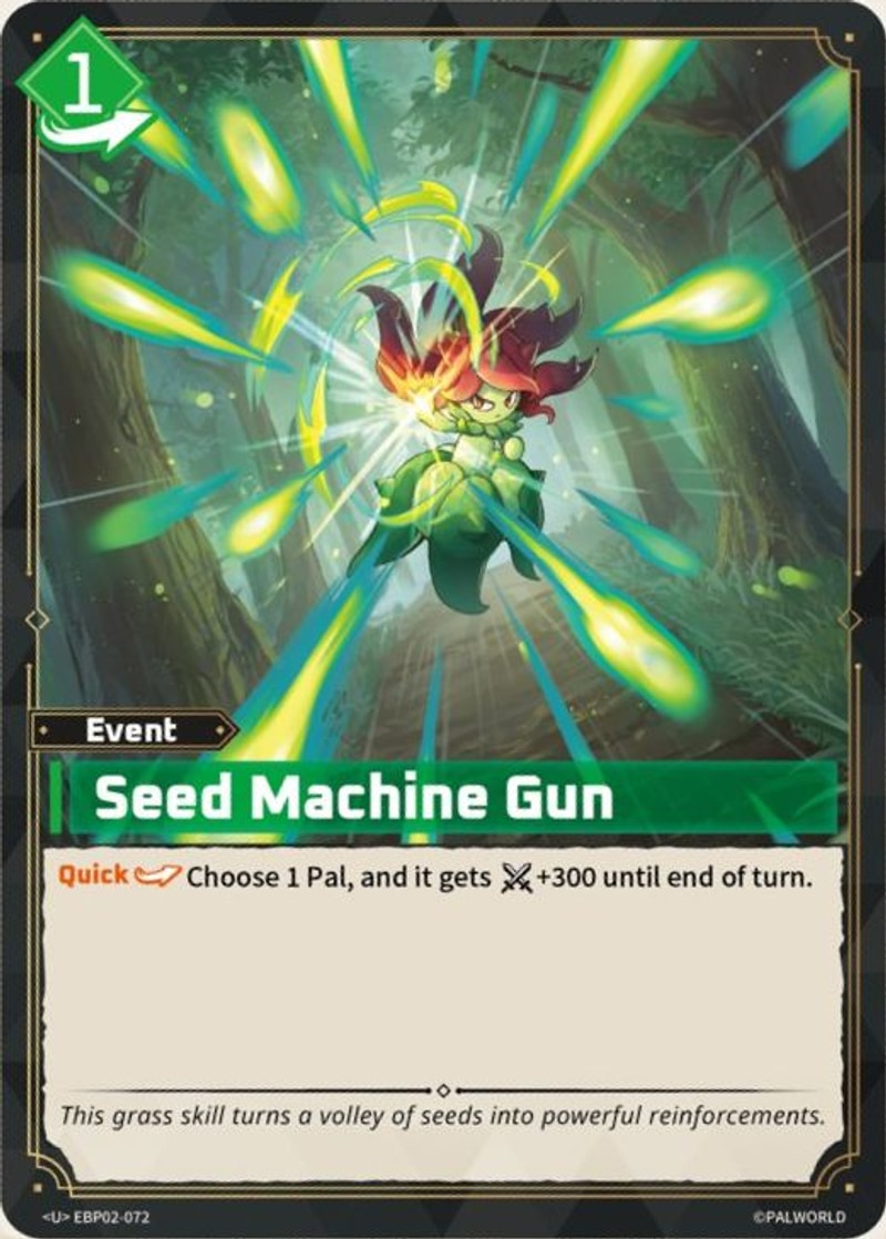 Seed Machine Gun Palworld TCG card
