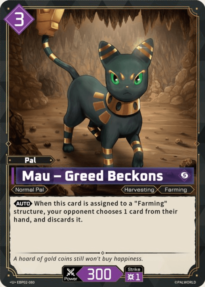 Mau – Greed Beckons Palworld TCG card