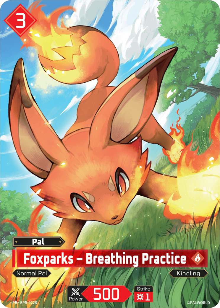 Foxparks – Breathing Practice Palworld TCG card