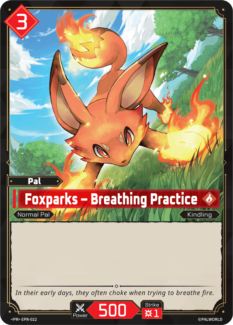 Foxparks – Breathing Practice Palworld TCG card