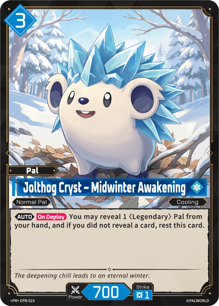 Jolthog Cryst – Midwinter Awakening Palworld TCG card