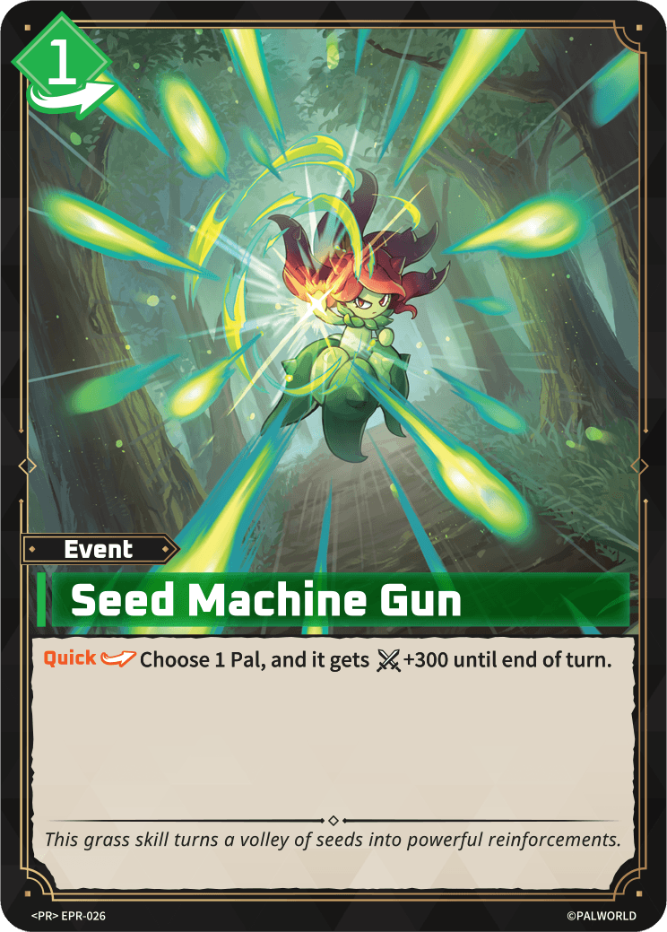 Seed Machine Gun Palworld TCG card