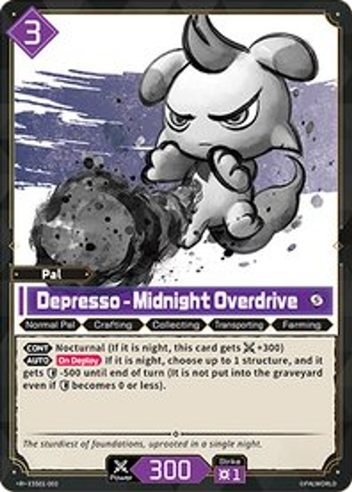 Depresso – Midnight Overdrive Palworld TCG card