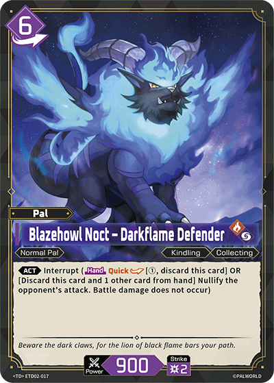 Blazehowl Noct – Darkflame Defender Palworld TCG card