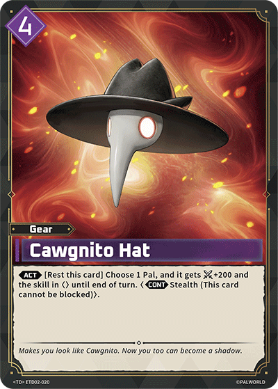 Cawgnito Hat Palworld TCG card